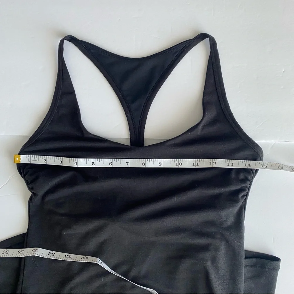 Prana Black Dress Built in Bra Strappy Activewear A-Line LBD Women's Small - Picture 9 of 9